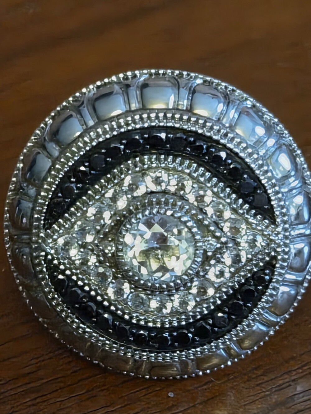 925 Evil Eye Ring W/ Sapphire And White Topaz...